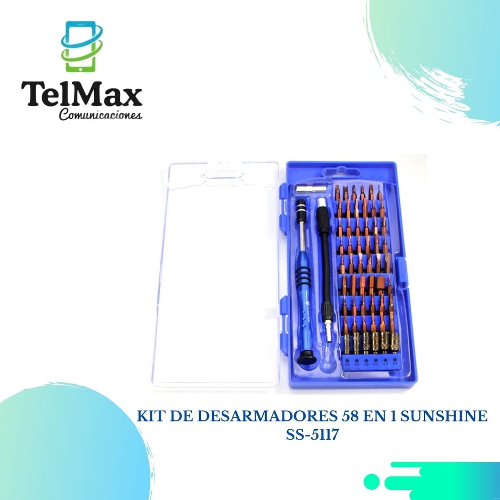 KIT DE DESARMADORES 58 EN 1 SUNSHINE SS-5117