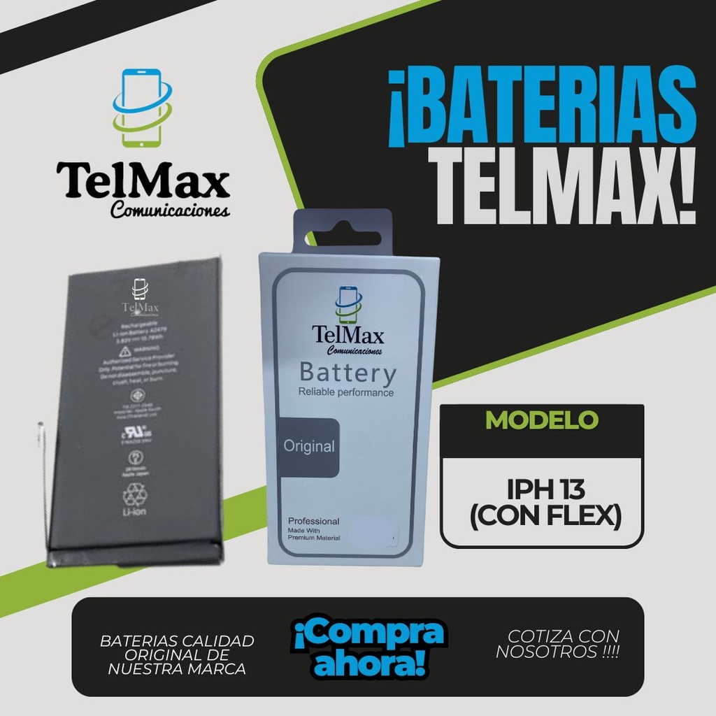 BATERIA IPHONE 13 (CON FLEX)