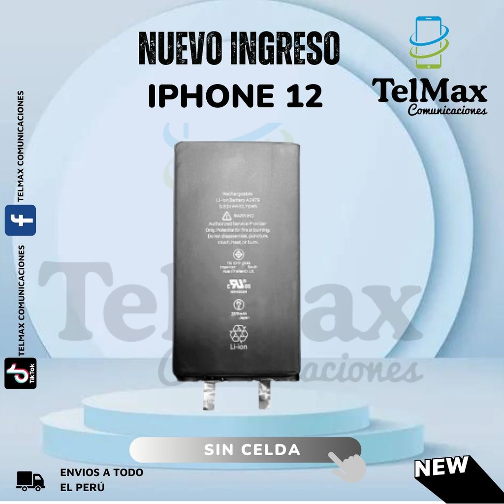 BATERIA IPHONE 12/ 12 PRO (CELDA) (Original)