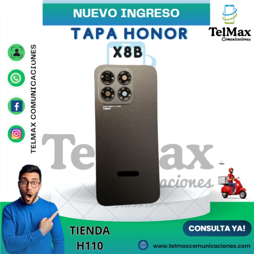 TAPA HUAWEI HONOR X8B (C/lente)