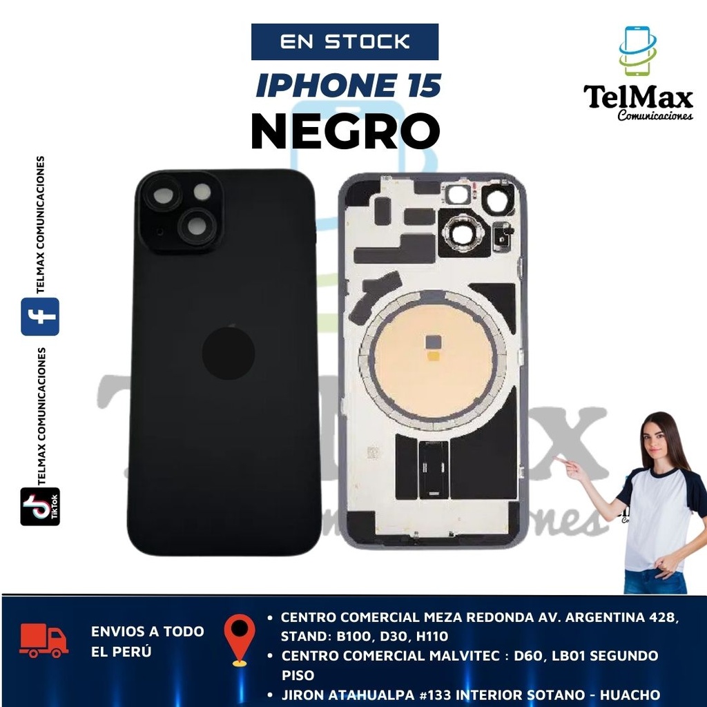 TAPA IPHONE 15 (C/Lente)+ IMAN PARA MAGSAFE