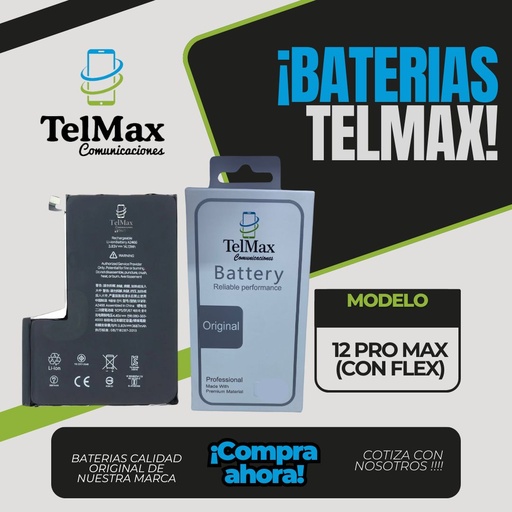 BATERIA IPHONE 12 PRO MAX (CON FLEX)