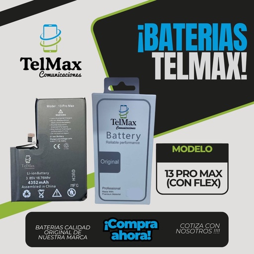 BATERIA IPHONE 13 PRO MAX (CON FLEX)