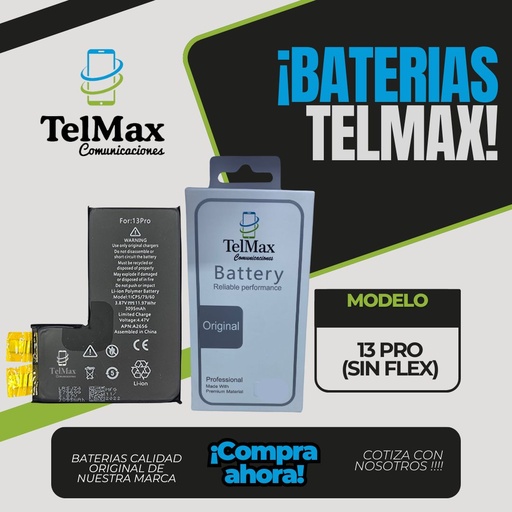 [BTI13PSCO] BATERIA IPHONE 13 PRO (CELDA)(Original)