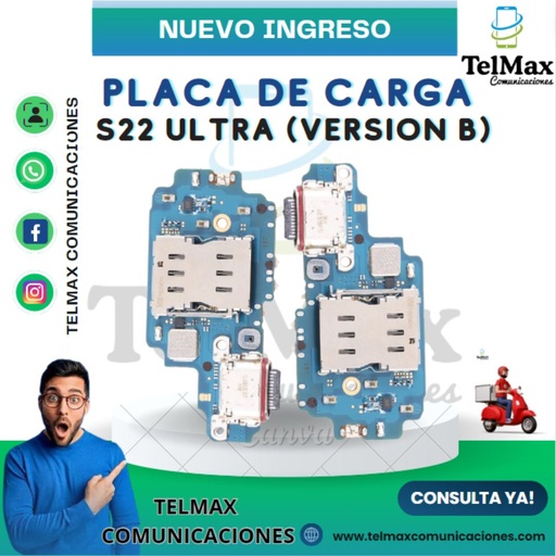 [PCSS22U] PLACA DE CARGA SAMSUNG S22 ULTRA (VERSION B)