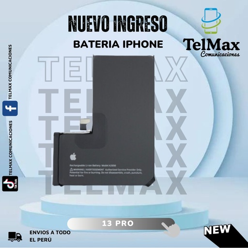 [BTIP13PRO] BATERIA IPHONE 13 PRO (CON FLEX) (Original)