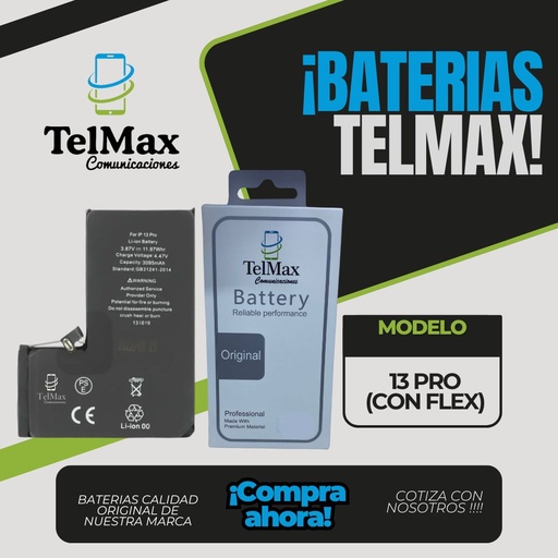 BATERIA IPHONE 13 PRO (CON FLEX)