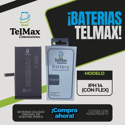 [BIP14O] BATERIA IPHONE 14  (CON FLEX)(Original)