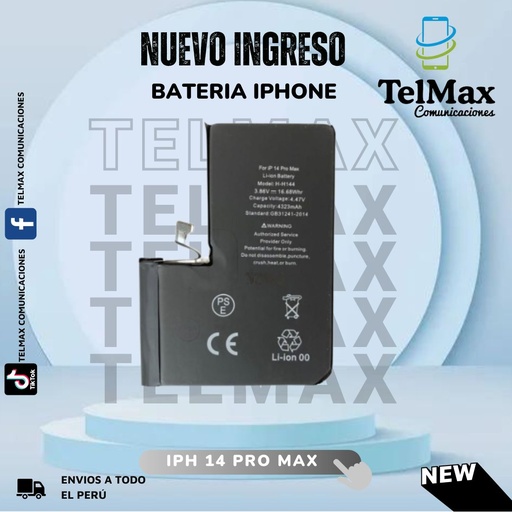 [BTI14PMO] BATERIA IPHONE 14 PRO MAX (CON FLEX)(Original)