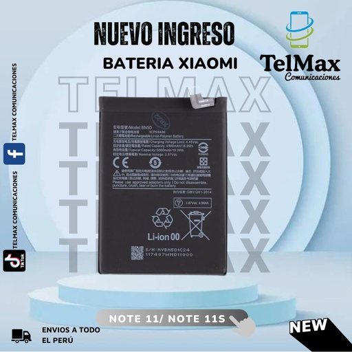 [BXRN11] BATERIA XIAOMI REDMI NOTE 11 4G/ NOTE 11S/ NOTE 12S/ M4 PRO 4G (BN5D) (Original)