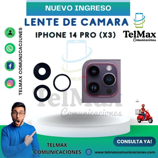 [LI14PMJ] LENTE IPHONE 14 PRO/ 14 PRO MAX (JUEGO)