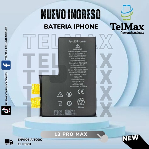 [BI13PMSCO] BATERIA IPHONE 13 PRO MAX (CELDA)(Original)