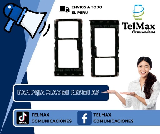 [BXRA3N] BANDEJA XIAOMI REDMI A3 (Negro)