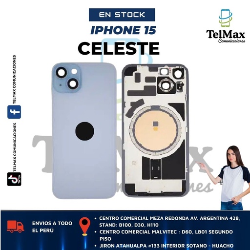TAPA IPHONE 15 (C/Lente)+ IMAN PARA MAGSAFE