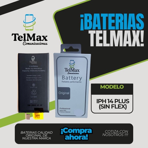 [BI14PCO] BATERIA IPHONE 14 PLUS (CELDA)(Original)