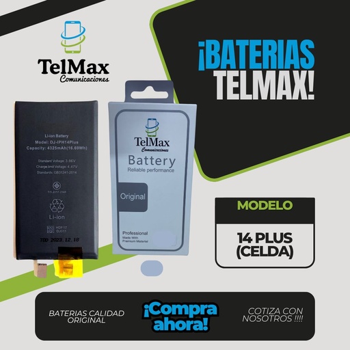 [BI14PCO] BATERIA IPHONE 14 PLUS (CELDA)(Original)